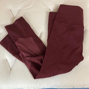 Burgundy cropped lululemon leggings